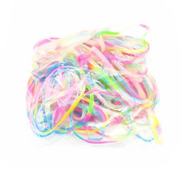 

letters luminous jelly english silicone sports wristband bracelet mixed style hand rings wholesale random delivery gd628, Black