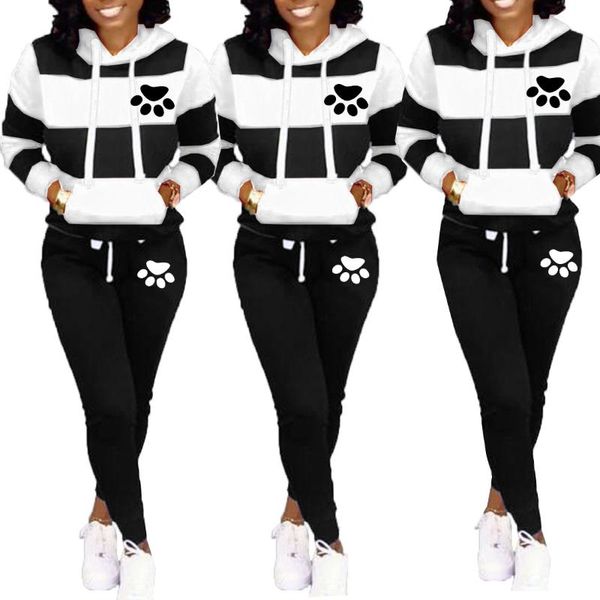 

letter tracksuit women 2 piece set print sweatshirt+pants sportwear women's sports suit female hooded set hoodies suit, Gray