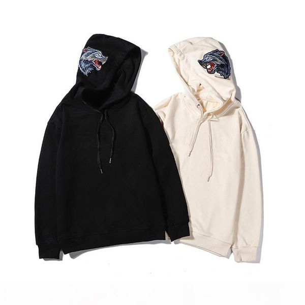 

new fashion mens sweater long-sleeved hooded sweater mens sports sweater autumn and winter sports version of the letter animal classic print, Black