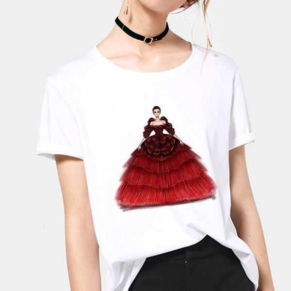 

2021 summer vogue princess t shirt aesthetic women fashion girls 90s tshirt harajuku print graphic summer t-shirt tee female, White
