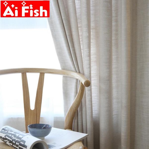 

curtain & drapes arrival japanese-style simple cotton and linen solid blackout curtains for window treatment blinds finished m059-40