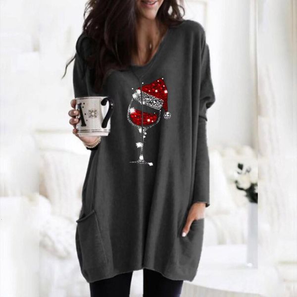 

christmas print women tshirts casual long sleeve o-neck femme t-shirts camisetas mujer plus size christmas t shirt women, White