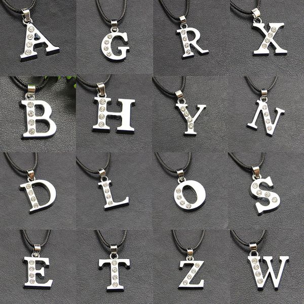 

new style selling stainless steel english 26 letters design pendant necklace jewelry