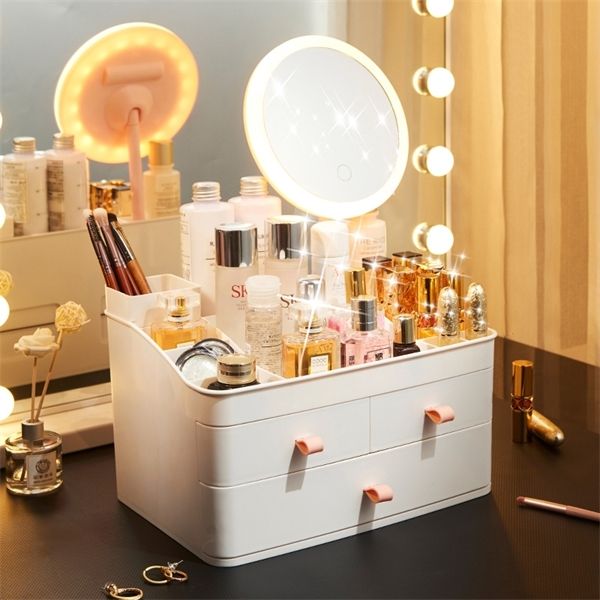 

large capacity drawer organizer jewelry nail polish makeup storage box skin care dressing table girl cosmetic beauty case 1007