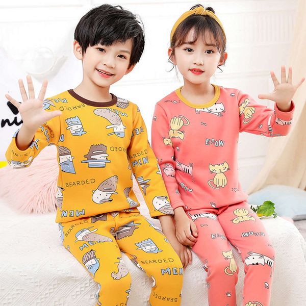 

plush thickened warm suit boys winter and girls cute cartoon pajamas baby comfortable home cloth children's wear, Blue;red
