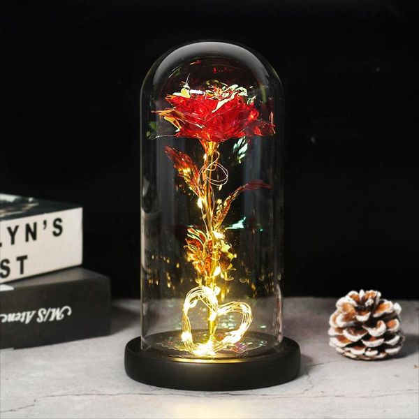 

decorative flowers & wreaths 3 styles wishing girl galaxy rose in flask led flashing valentine's day gift birthday mother for party