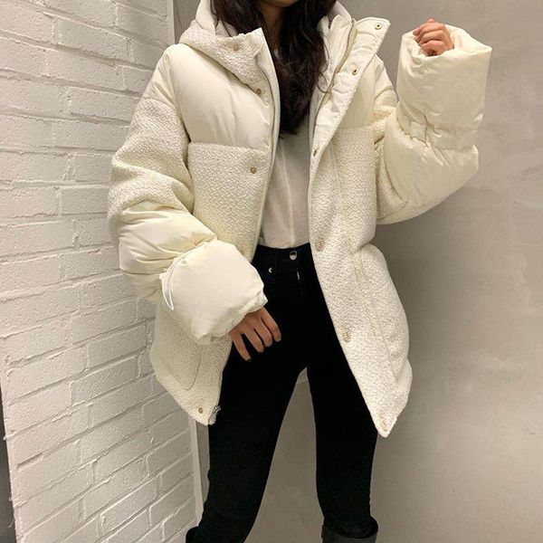 

women's down & parkas spot] winter 2021 south korea east gate hooded small fragrant jacket female white duck, Black