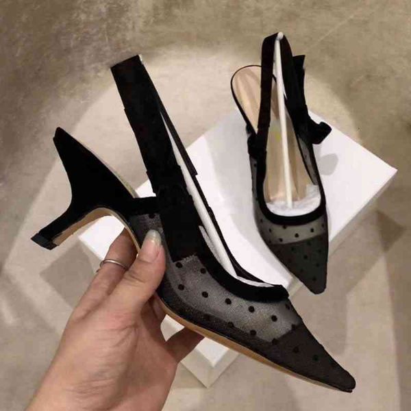

pointed summer sandals toe fashion flat shoes mesh gauze wave point drilling wedding ribbon bow elegant womens casual allm, Black