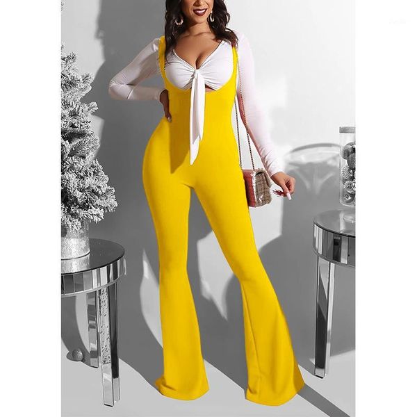 

yooneedi 2020 spring design 2 pcs women set 3 color style t shirt and overalls jumpsuits jzc-12561, White