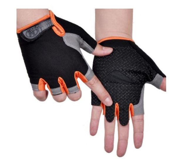 

cycling anti-slip anti-sweat men women half finger gloves breathable anti-shock sports gloves bike bicycle glove, Black