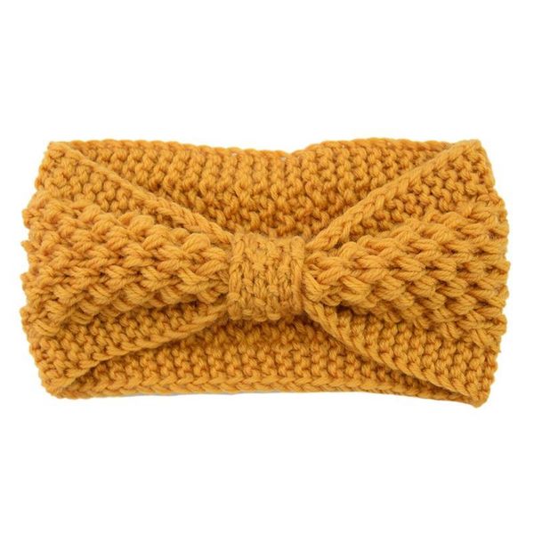 

winter knitted crochet bow wide headband elastic headbands turban for women girls knitting wool hairband warmer hair accessories q bbyhkc