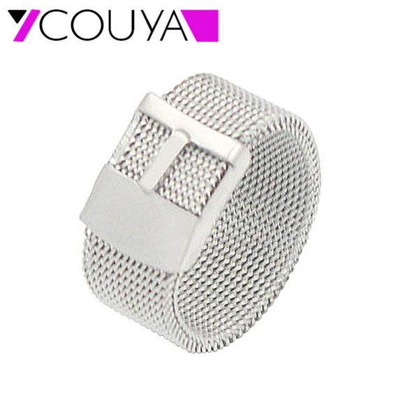 

cluster rings 2021 fashion women jewelry accessories band strap ring 316l stainless steel wire mesh trendy men wedding, Golden;silver