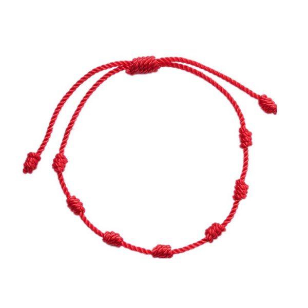 

charm bracelets pulsera de cuerda roja 7 nudos para la protecciÃ³n del mal ojo amuleto buena suerte el Ã©xito y prosperidad joye, Golden;silver