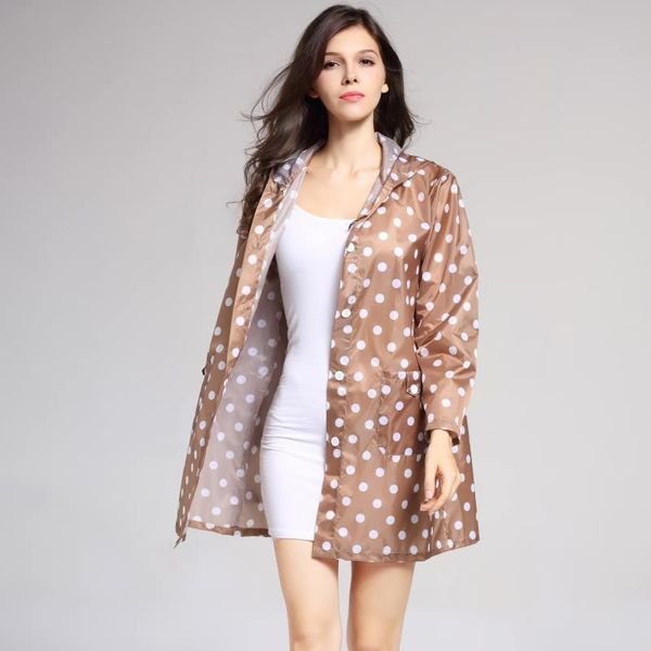 

freesmily женщины дождевое пальто водонепроницаемая наружная верхняя одежда капюшона крышка точек карманы дорожки дождевины дождевик freesil