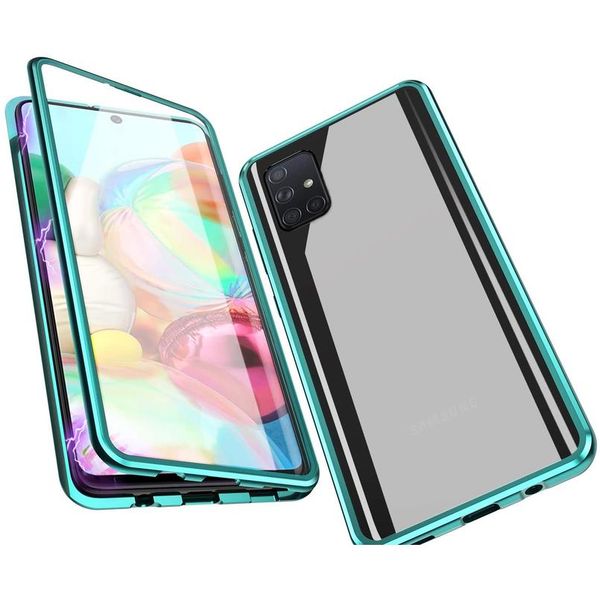 

magnetic case for samsung galaxy a10 21s 50 51 a71 81 note 10lite double sided tempered glass full protection pho bbyuve