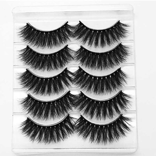 

false eyelashes 5 pairs mink 3d thick hand-made complete soft eyelash extension comb