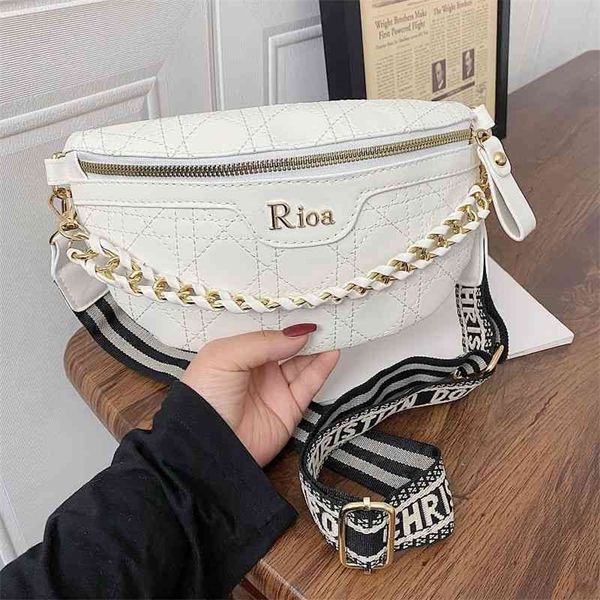 

2022 factory wholesale new embroidered women's bag new waist single shoulder korean fashion chain diagonal letter hnzw