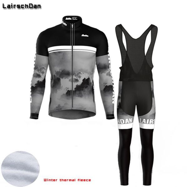 

sptgrvo 2020 pro team winter thermal fleece cycling jersey long set men/women bike clothing hombre invierno mtb, Black;blue