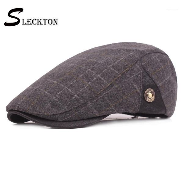 

sleckton plaid cotton hats retro beret flat cap peaked caps fashion newsboy hat fedora casual sun hat cabbie hats vintage1, Blue;gray