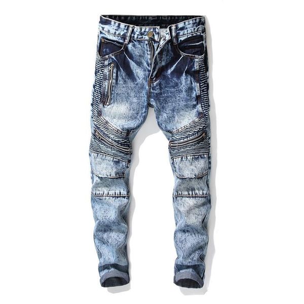 

men's jeans men winter 2021 spring fashion denim ankle-length modis pants slim trousers brand clothing streetwear plus size 38-40, Blue