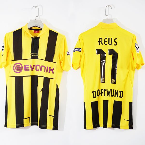 

final wemeley 2013 25th may reus lewandowski hummels gotez vintage soccer shirts, Black;yellow