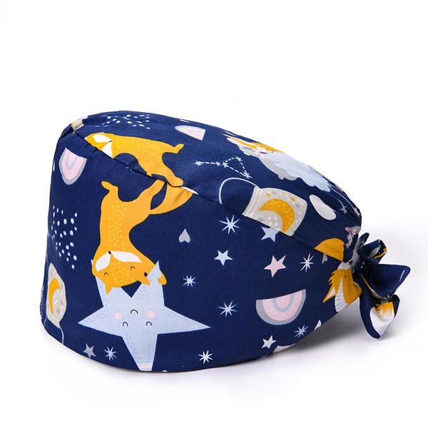 

beanie/skull caps fashion floral animal cartoon print beanie men women bunch hair work hat casual operating room hats kitchen dustproof cap, Blue;gray