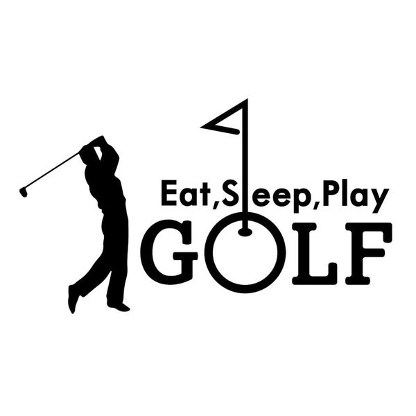 

14.3cm*8.2cm new style car styling funny eat sleep golf stylish car stickers vinyl