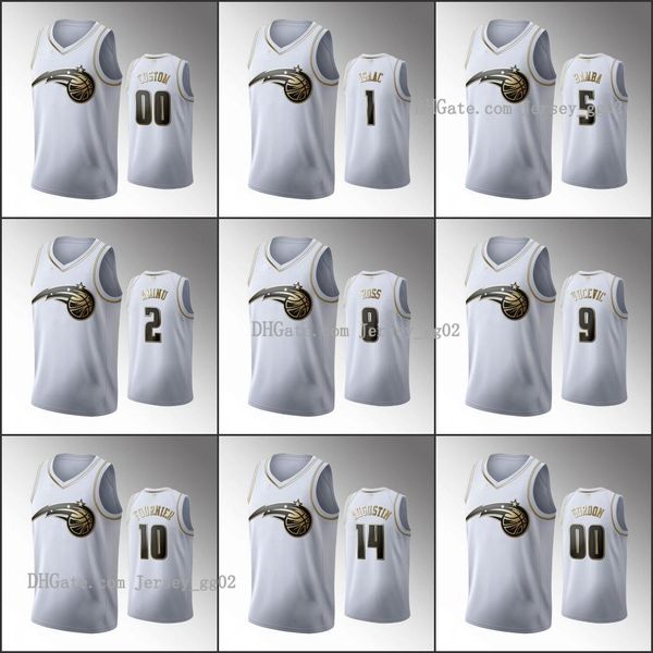 

orlando magic men aaron gordon d.j. augustin al-farouq aminu jonathan isaac white nba 2020 golden edition custom jerseys, Black;red
