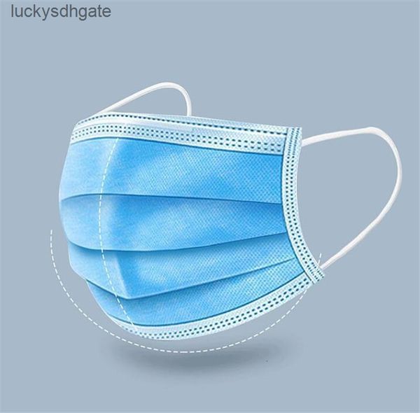 

mouth 50 pcs mask wholesale 100 1 face er blue 3 ply masks earloop non woven fabric prevent gas mask#229