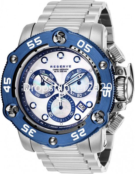 

undefeated reserve propeller men model 28548 - men's watch quartz luminous chronograph diameter 52.5mm stainless steel for dropshipping, Slivery;brown