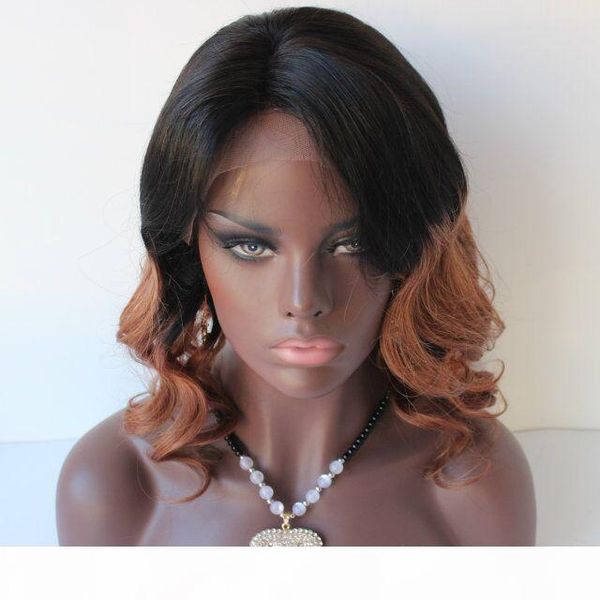 

short wave wigs ombre 1b 30 full lace wig human hair wigs for black women brazilian hair lace front wig, Black;brown