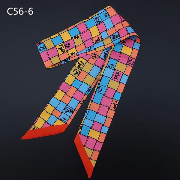 

женщины skinny carrf дизайн декэд печать сумка ручка шарфс группа женская длинная лента волосы шарфы для дамы мода оголовье sqctli, Blue;gray