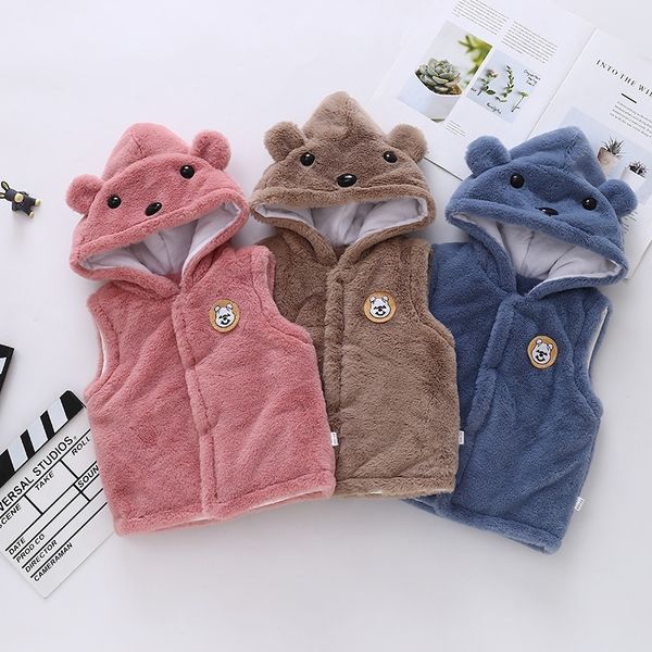 

amya baby autumn winter faux fur hooded girls boys vest warm infant clothing baby boy outerwear waistcoat kids vests y200901, Camo