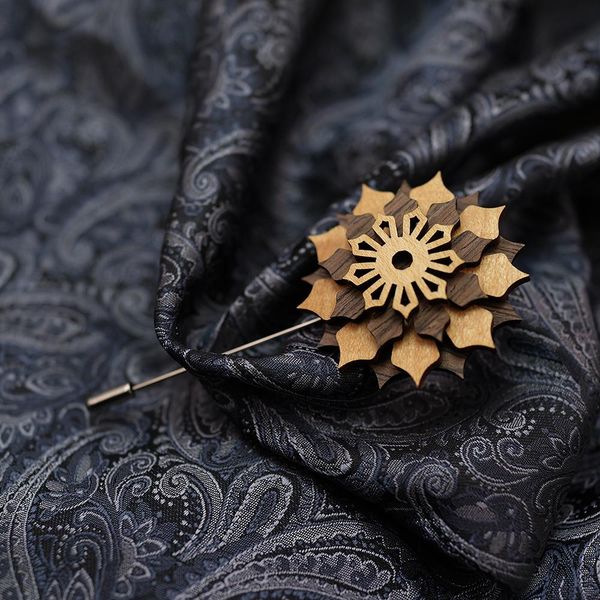 

wood brooch jewelry flowers lapel pins wooden flower for wedding pearls brooches jewelry for men women q sqcsvm, Black;gray