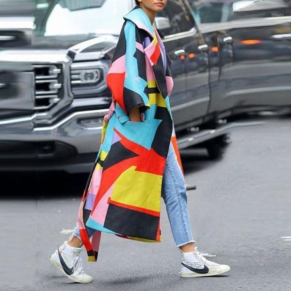 

plus size ladies coats 2019 women pockets print autumn long sleeve polyester long coat and jacket wool blend winter coats hh0051, Black