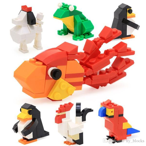

6in1 capsule mini animal building block ball kid cognitive assemble toys cute surprise brick model gift 02