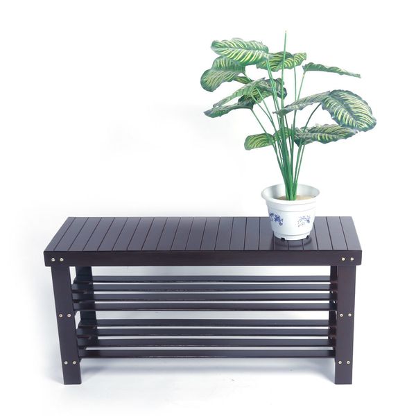 

natural bamboo shoe rack organizer and foot stool 90cm strip pattern 3 tiers bamboo stool shoe rack coffee us delivery