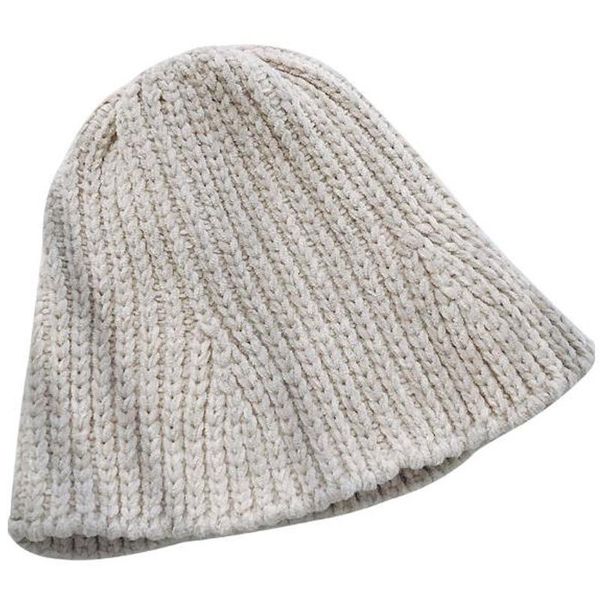 

chenille fisherman hat wool hat autumn and winter pot cap female chic foldable knit elastic warm, Blue;gray