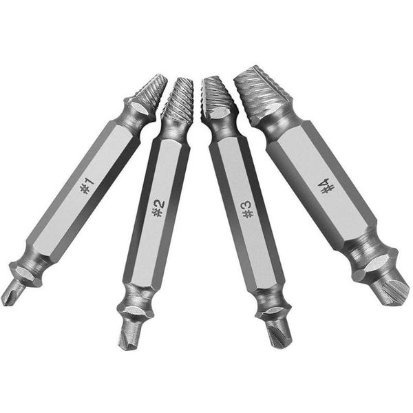 

professional drill bits 4pcs/lot (1 set) screw extractor kit remove woodworking alloy stud bolt damage bit removal tool