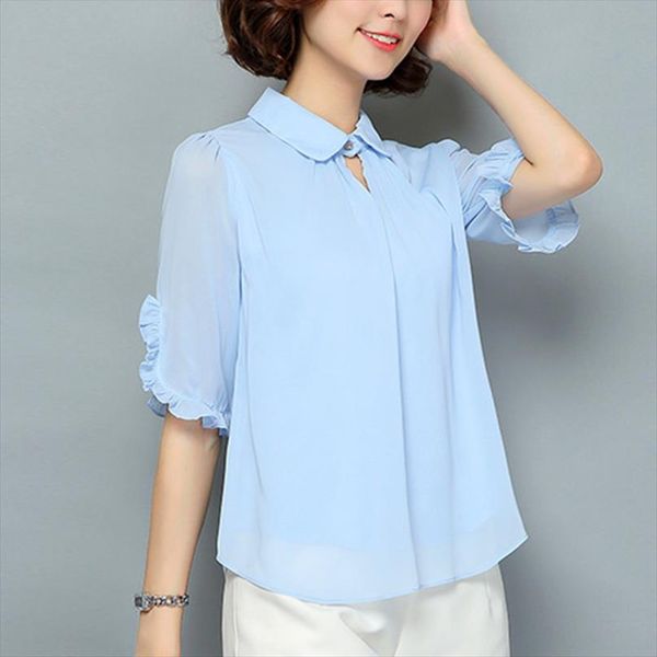 

блузки женщины осень топы и блузки орны орны повседневная шифон блузка женская работа офисные рубашки плюс размер xxxl 4xl белый розовый, White