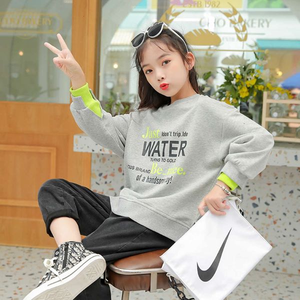 

2020 girls' sweater autumn winter new children's korean pullover, Black