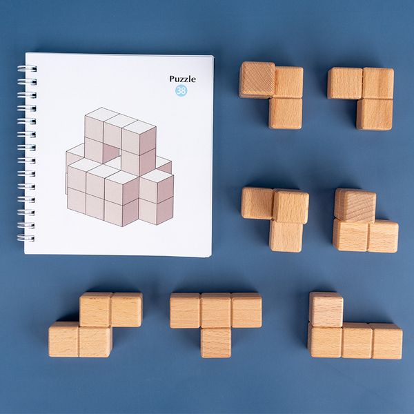 

2020 wooden thinking blocks are stacked with scientific and creative thinking toys for children's early education gift