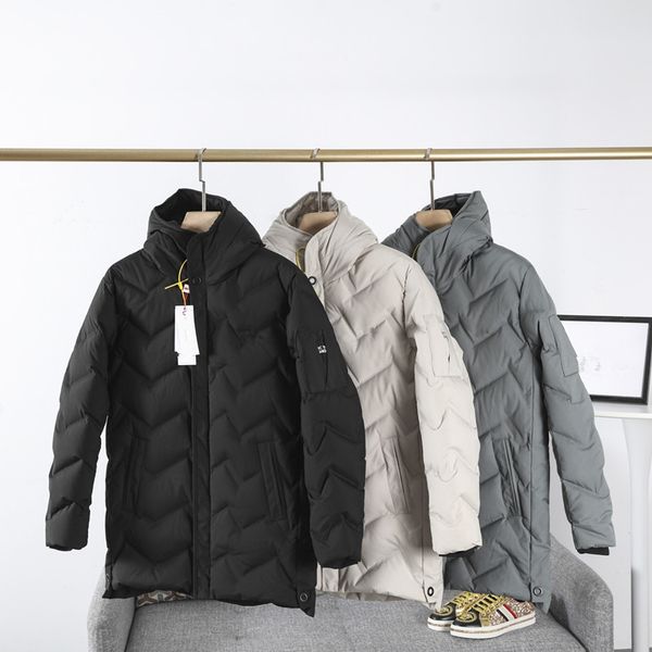 

men's fashion trend in the new winter hooded down jacket more boys to keep warm in the long down jacket, Black