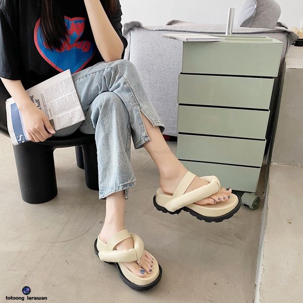 

korean non-slip sponge cake platform women's sandals 02, Black
