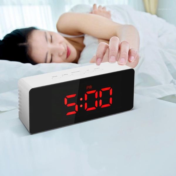 

other clocks & accessories digital alarm clock led mirror usb battery desk12h/24h temperature display with snooze function adjustable le