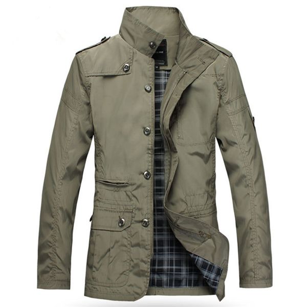

casual men's jacket spring army military jacket windbreak men coats winter male outerwear autumn overcoat waterproof khaki 5xl 201218, Black;brown