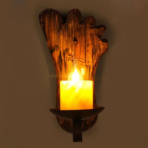 

american retro industrial loft wood light e14 wall sconce aisle coffee restaurant bedside stair bedroomaisle corridor wall lamp