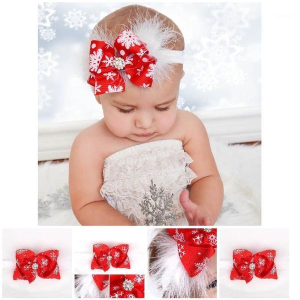 

hair accessories christmas ornament baby hairband feather bowknot girls headband headdress band gifts bm881, Slivery;white