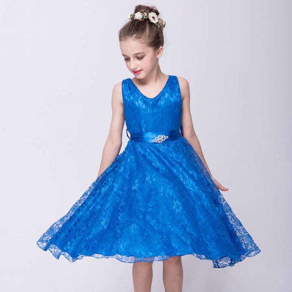

children's performance drs girls' lace evening, Red;yellow