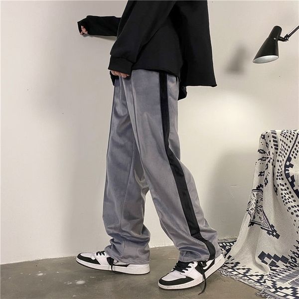 

2021 men hip hop fashion pants autumn winter new woman warm thicken man casual oversize streetwear trousers ytns, Black